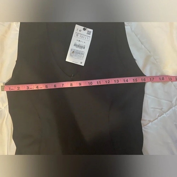 Zara Limited Edition Front Zip V-Neck Midi Dress- Size S Black NWT - Picture 9 of 11